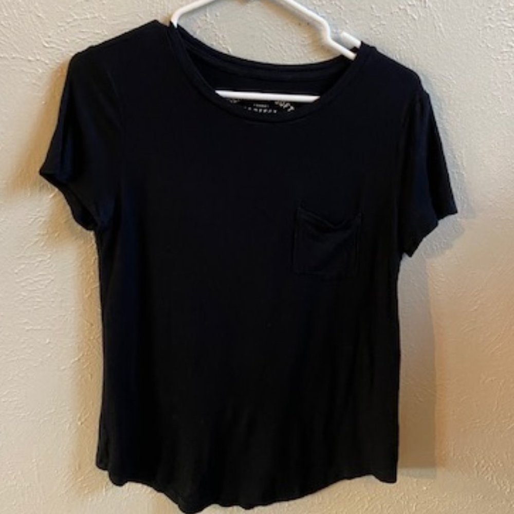 Soft Black Shirt with Front Pocket